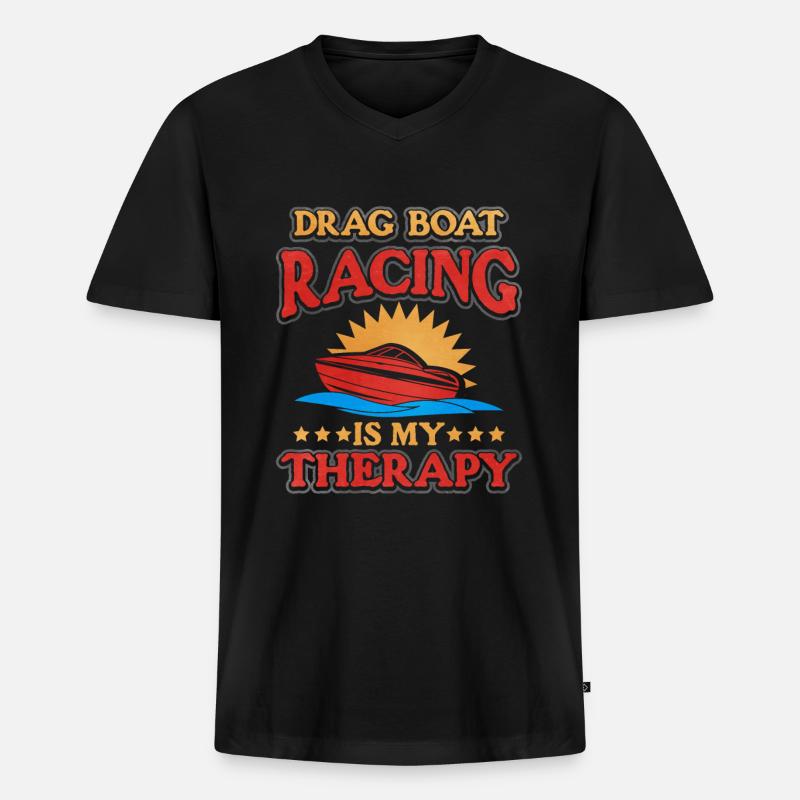 Drachenbootrennen Drachenboot - Männer Premium Bio T-Shirt mit V-Ausschnitt - Schwarz