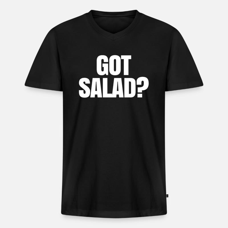 Salat - Männer Premium Bio T-Shirt mit V-Ausschnitt - Schwarz
