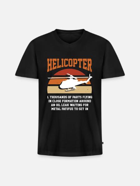 Helicopter Pilot Gift - Men's Premium Organic T-shirt with V-neck - black