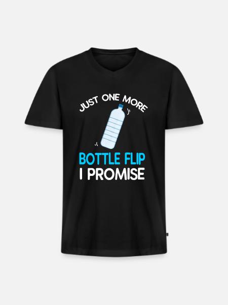 Water Bottel Flipping Gift Bottle - Men's Premium Organic T-shirt with V-neck - black