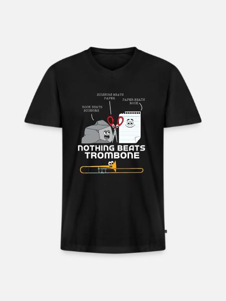 Trombone - Men's Premium Organic T-shirt with V-neck - black