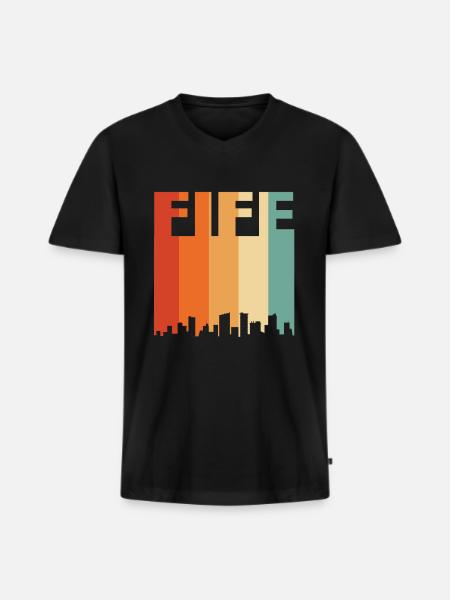 Fife UK England - Men's Premium Organic T-shirt with V-neck - black