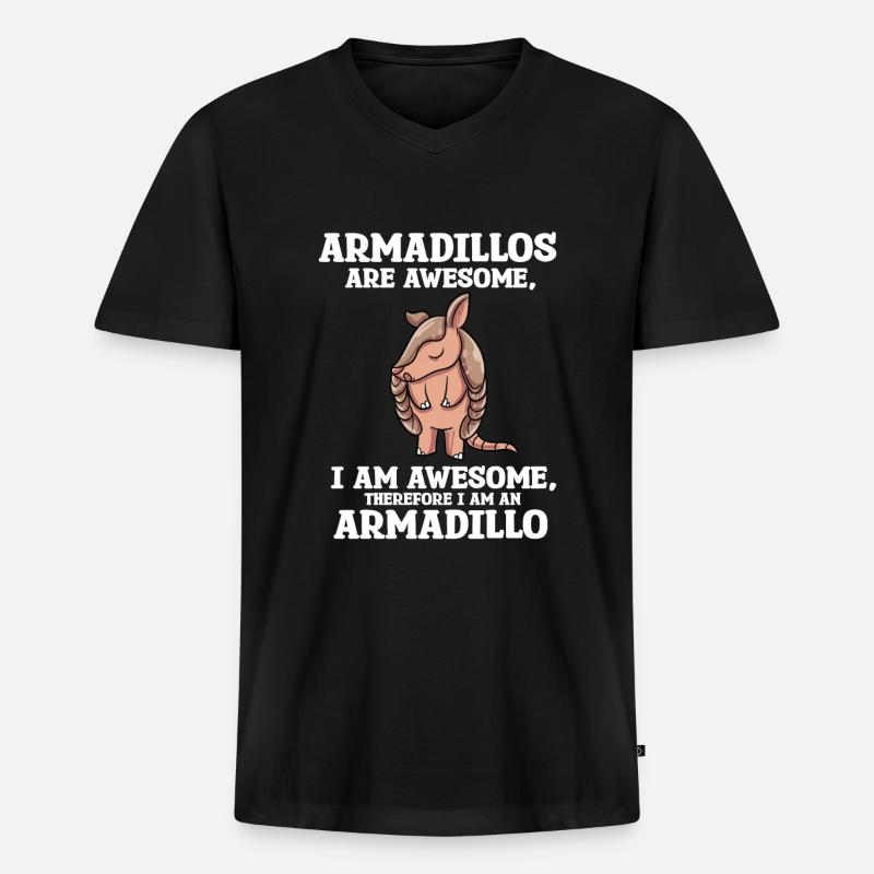 Gürteltier Geschenk - Männer Premium Bio T-Shirt mit V-Ausschnitt - Schwarz