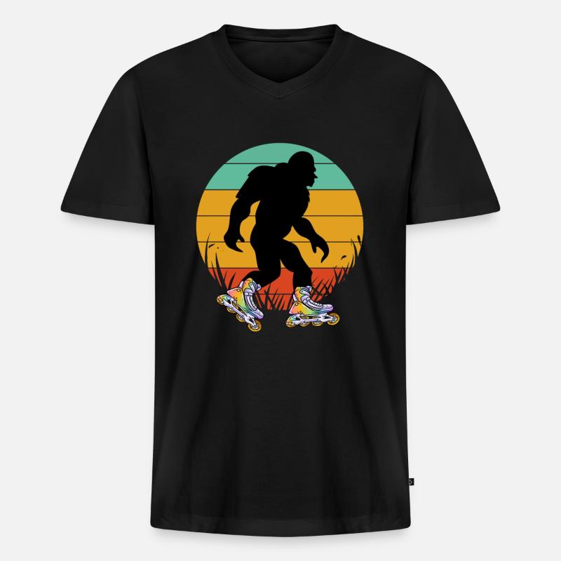 Inline Skating Inline Skating Gift - Men's Premium Organic T-shirt with V-neck - black