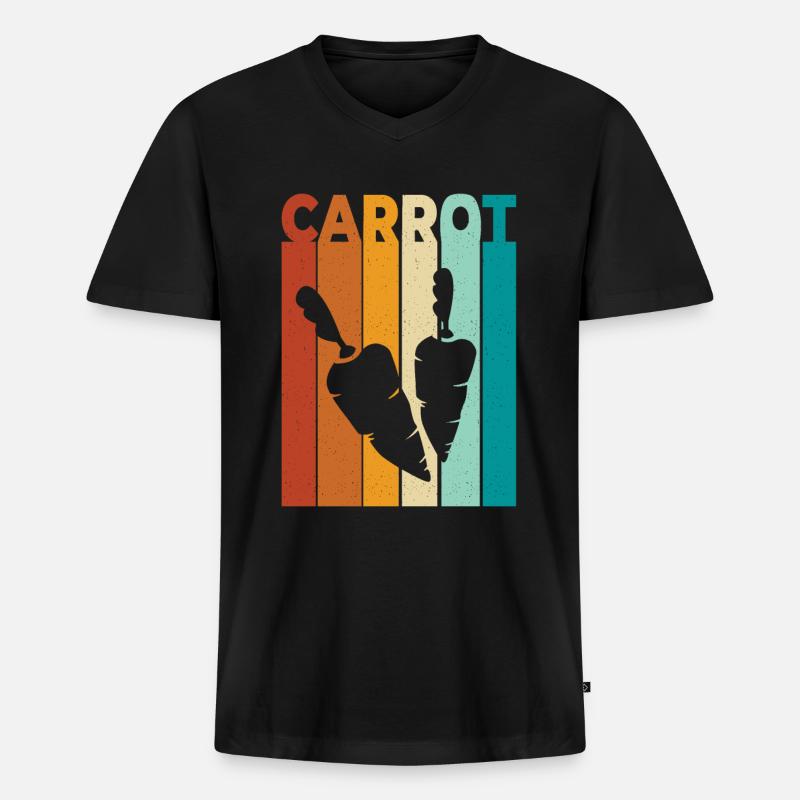 Karotte - Männer Premium Bio T-Shirt mit V-Ausschnitt - Schwarz