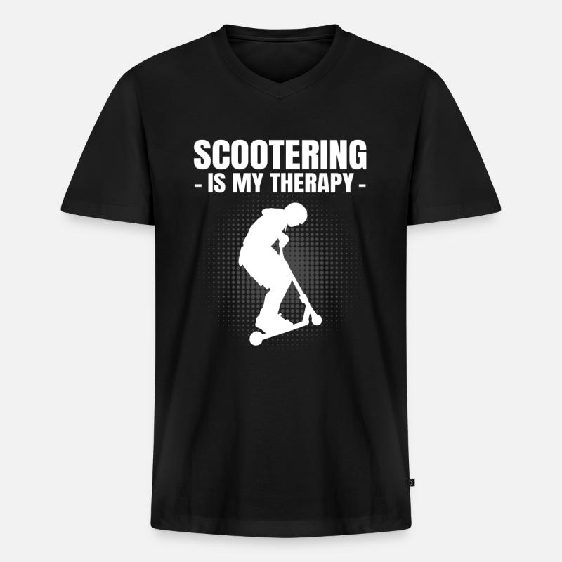Scooter Roller Tretroller Geschenk - Männer Premium Bio T-Shirt mit V-Ausschnitt - Schwarz