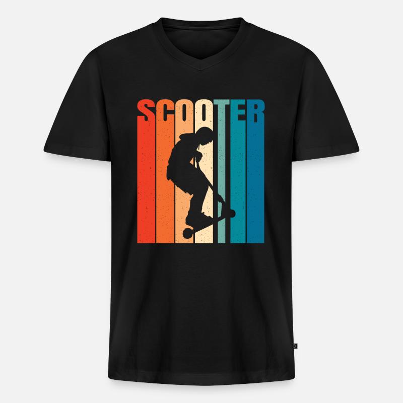 Scooter Roller Tretroller Geschenk - Männer Premium Bio T-Shirt mit V-Ausschnitt - Schwarz