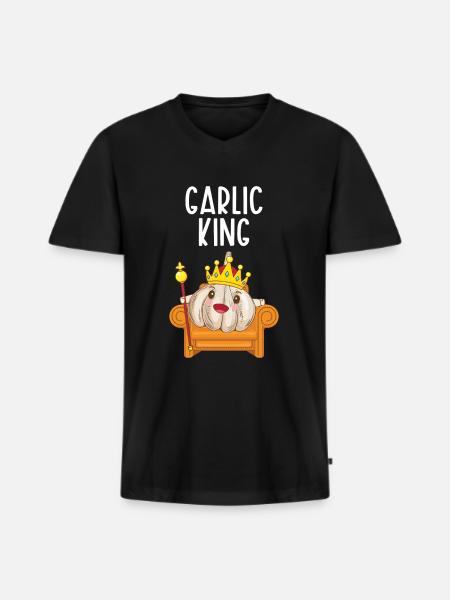Garlic Garlic Bread Food Gift - Men's Premium Organic T-shirt with V-neck - black