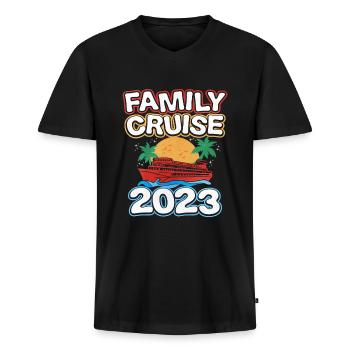 Kreuzfahrt - Männer Premium Bio T-Shirt mit V-Ausschnitt - Schwarz - Vorne - Nico (187cm)