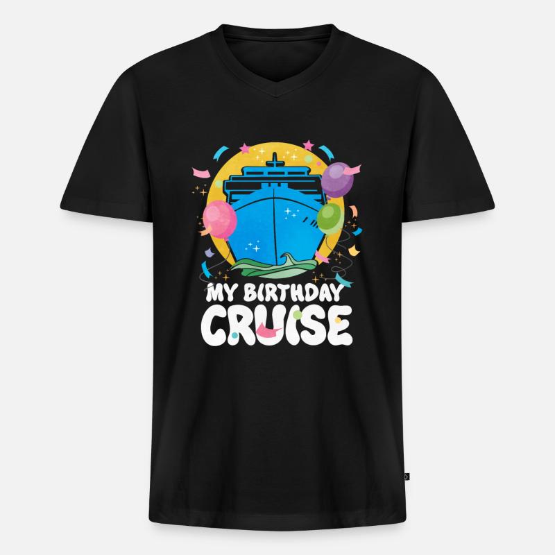 Kreuzfahrt - Männer Premium Bio T-Shirt mit V-Ausschnitt - Schwarz