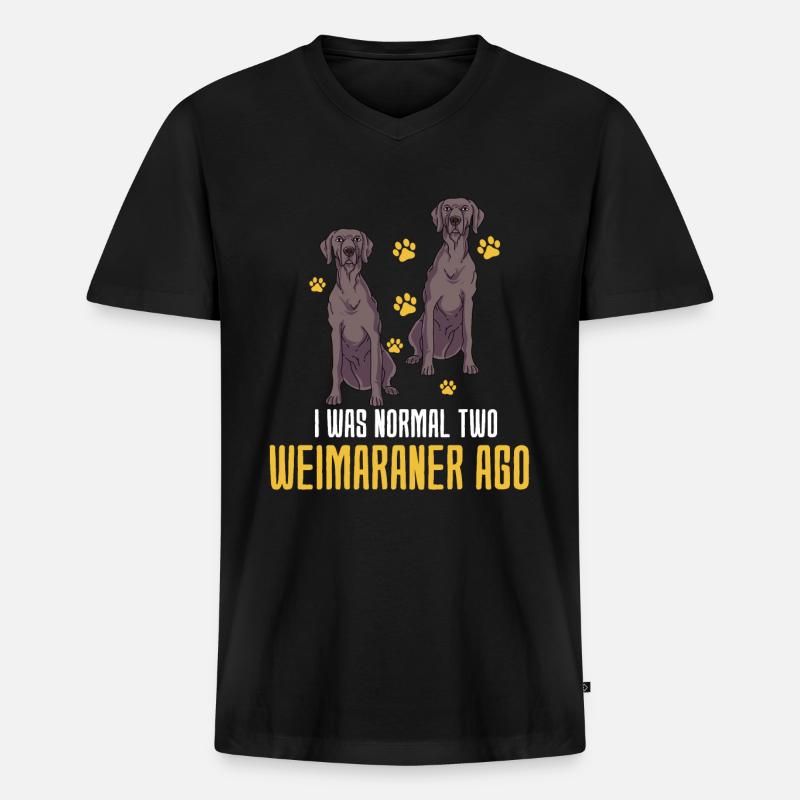 Weimaraner - Männer Premium Bio T-Shirt mit V-Ausschnitt - Schwarz