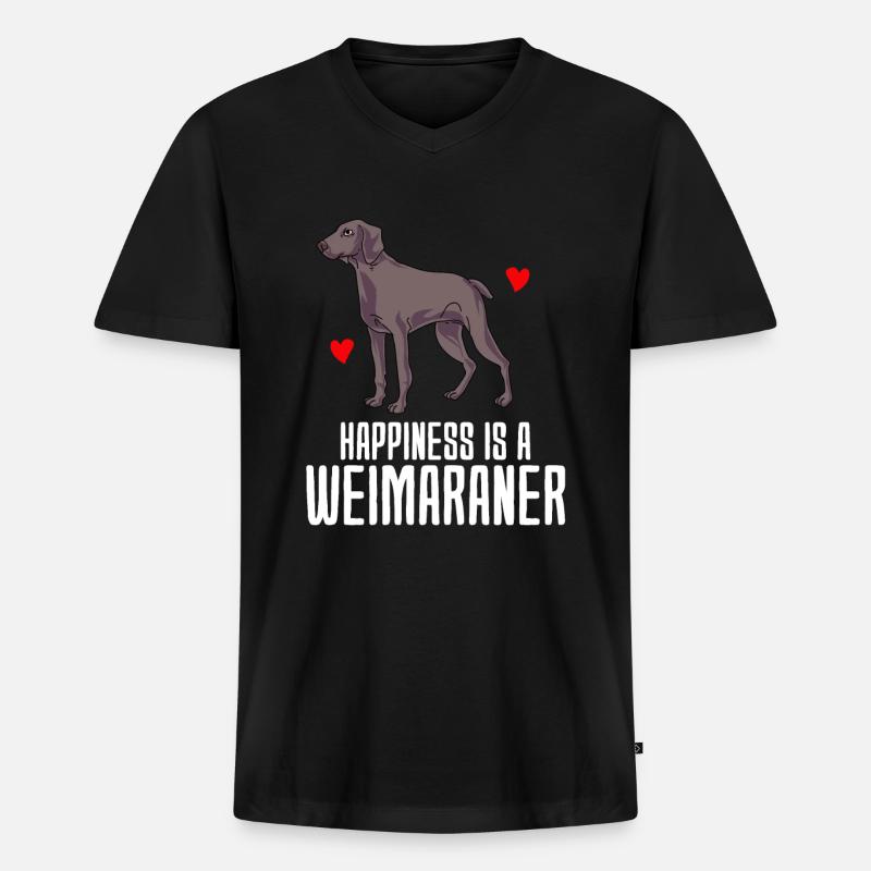Weimaraner - Männer Premium Bio T-Shirt mit V-Ausschnitt - Schwarz