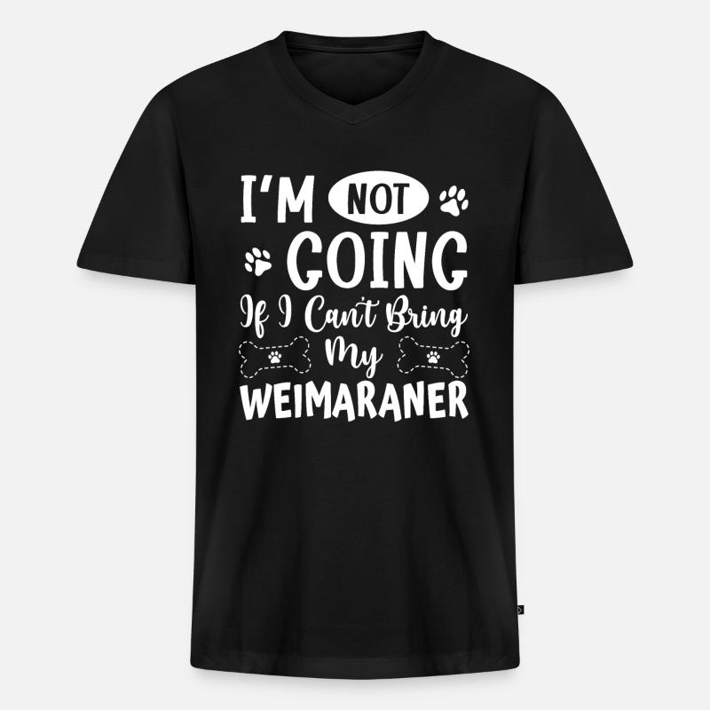 Weimaraner - Männer Premium Bio T-Shirt mit V-Ausschnitt - Schwarz