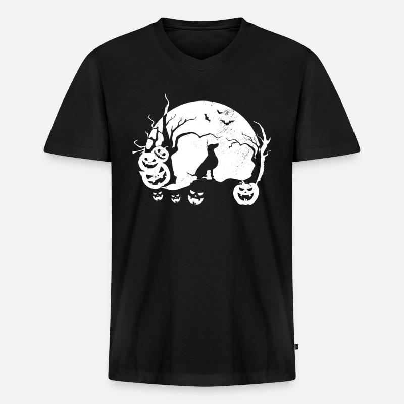 Weimaraner - Männer Premium Bio T-Shirt mit V-Ausschnitt - Schwarz