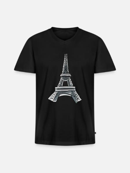Eiffelturm Kostüm - Männer Premium Bio T-Shirt mit V-Ausschnitt - Schwarz