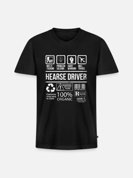 Hearse Driver Facts - Men's Premium Organic T-shirt with V-neck - black