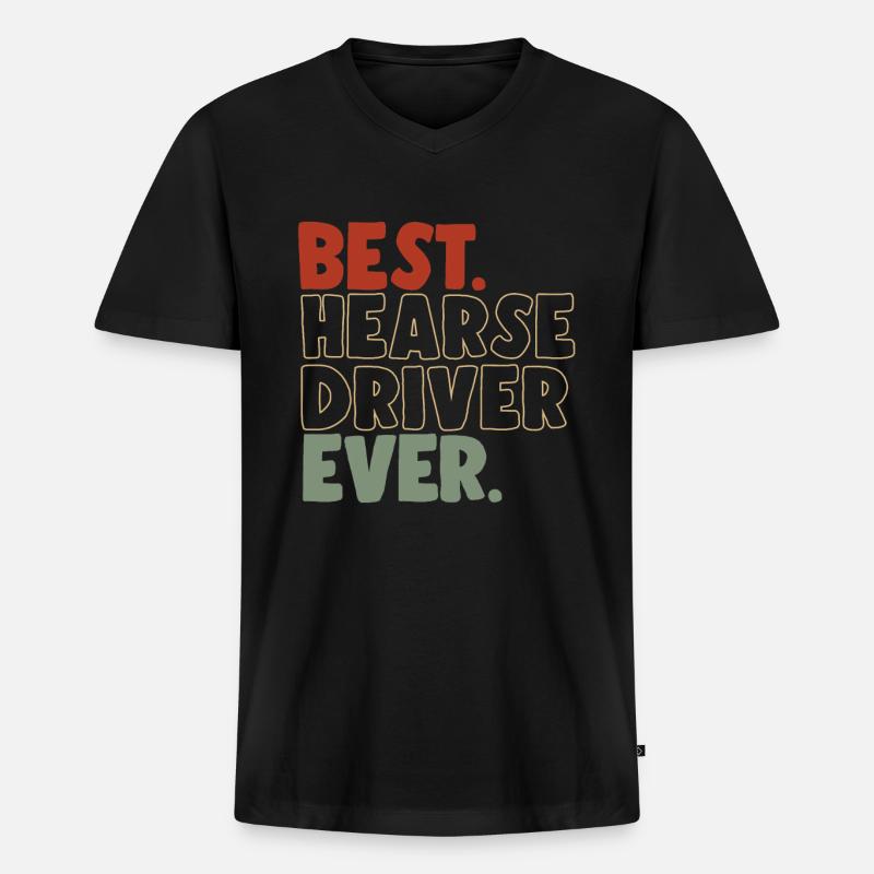 Bester Leichenwagenfahrer aller Zeiten - Männer Premium Bio T-Shirt mit V-Ausschnitt - Schwarz