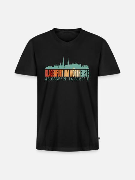 Klagenfurt Am Wörthersee - Men's Premium Organic T-shirt with V-neck - black