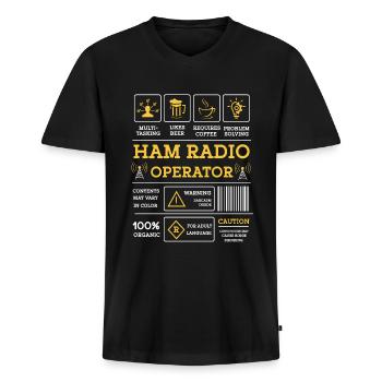 Ham Radio Amateur Radio Funkter Geschenk - Männer Premium Bio T-Shirt mit V-Ausschnitt - Schwarz - Vorne - Nico (187cm)