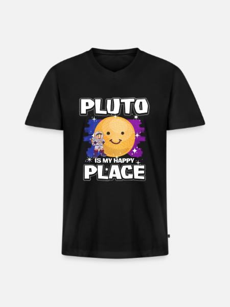 Pluto Planet Gift - Men's Premium Organic T-shirt with V-neck - black