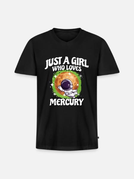 Girl Mercury Gift - Men's Premium Organic T-shirt with V-neck - black