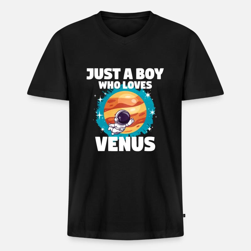 Venus Planet Geschenk - Männer Premium Bio T-Shirt mit V-Ausschnitt - Schwarz
