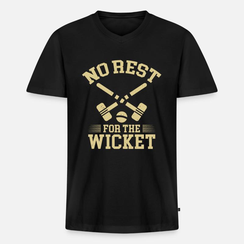 Krocket - Männer Premium Bio T-Shirt mit V-Ausschnitt - Schwarz