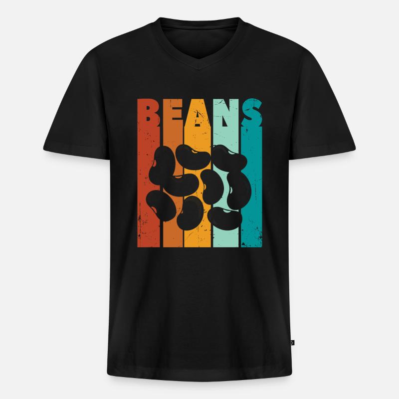 Kidney Bohnen - Männer Premium Bio T-Shirt mit V-Ausschnitt - Schwarz