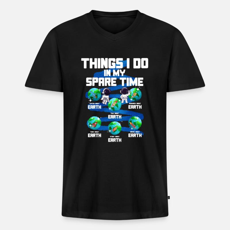 Erde - Männer Premium Bio T-Shirt mit V-Ausschnitt - Schwarz