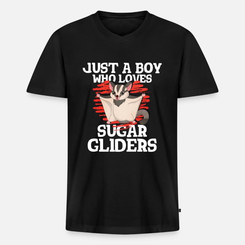 Flughörnchen - Männer Premium Bio T-Shirt mit V-Ausschnitt - Schwarz