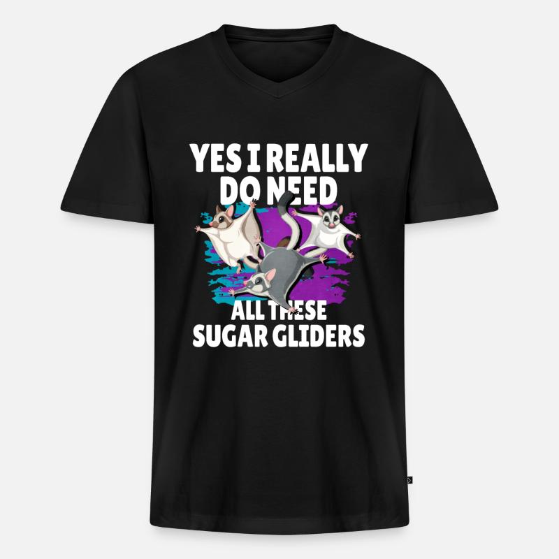 Flughörnchen - Männer Premium Bio T-Shirt mit V-Ausschnitt - Schwarz