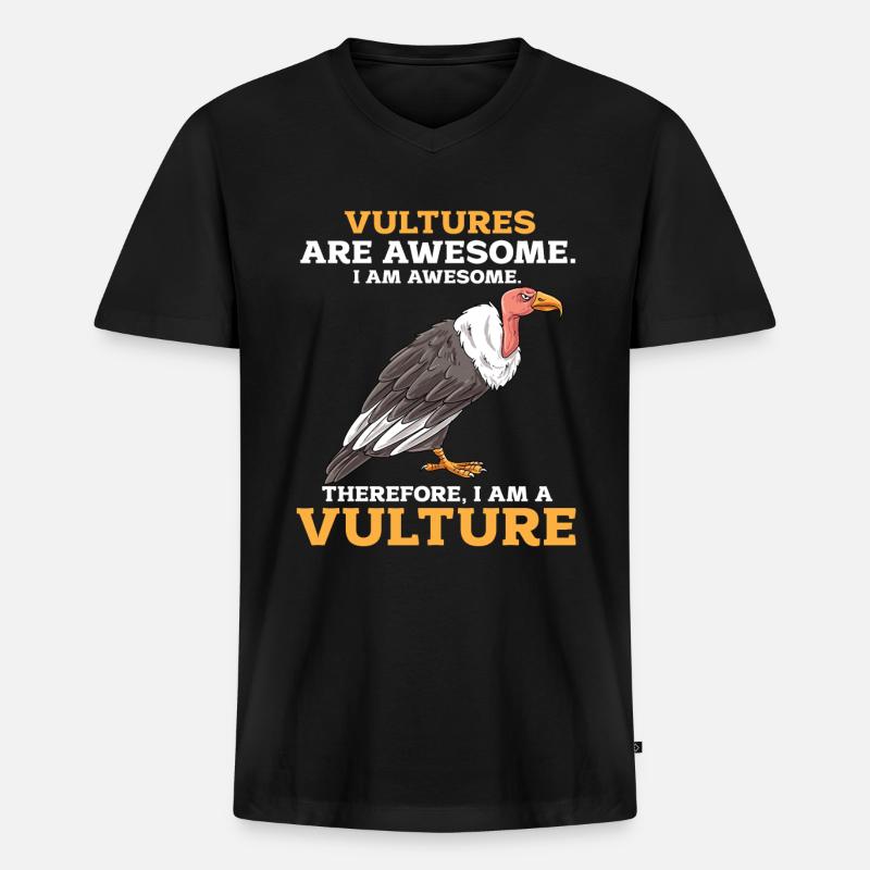 Aasgeier - Männer Premium Bio T-Shirt mit V-Ausschnitt - Schwarz