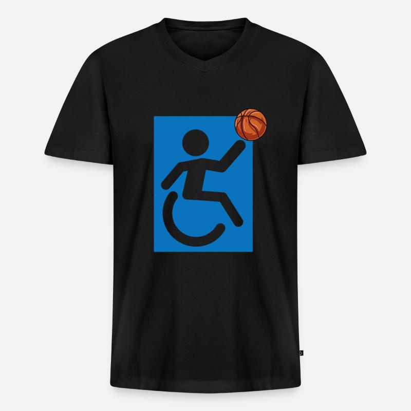 Rollstuhl - Männer Premium Bio T-Shirt mit V-Ausschnitt - Schwarz