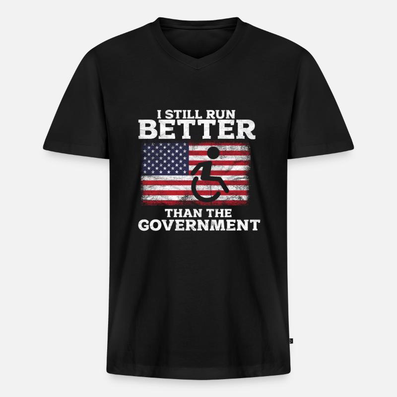 Rollstuhl - Männer Premium Bio T-Shirt mit V-Ausschnitt - Schwarz