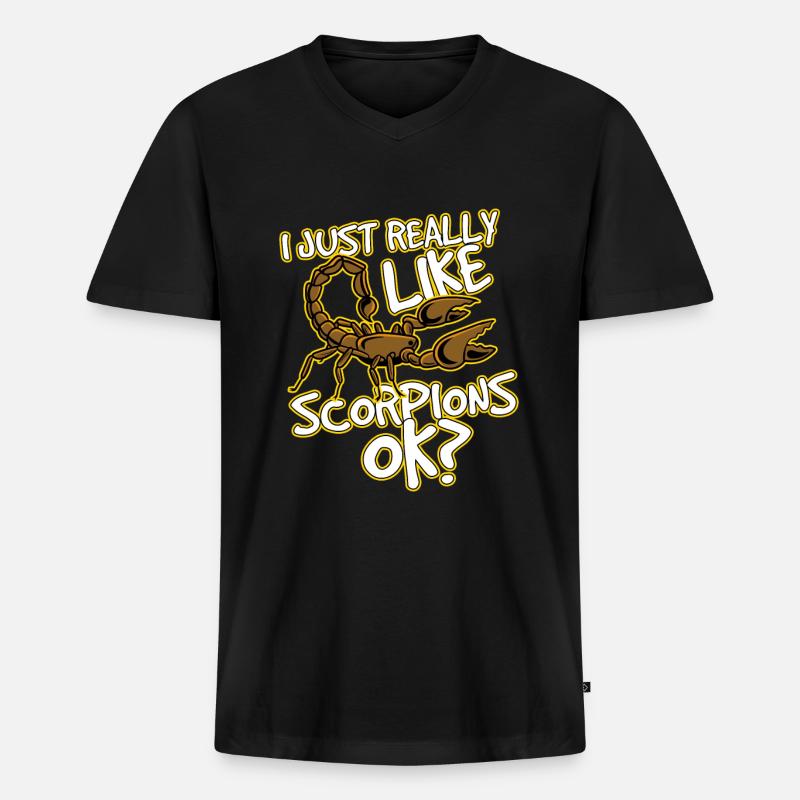 Scorpion - Männer Premium Bio T-Shirt mit V-Ausschnitt - Schwarz