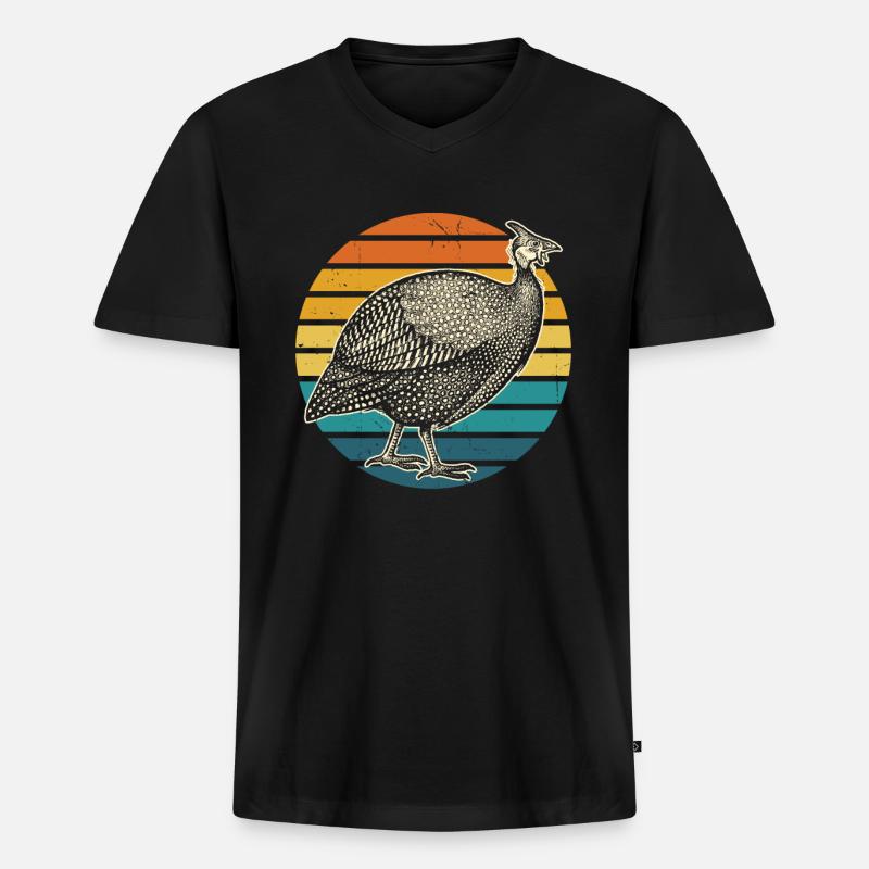 Perlhuhn - Männer Premium Bio T-Shirt mit V-Ausschnitt - Schwarz