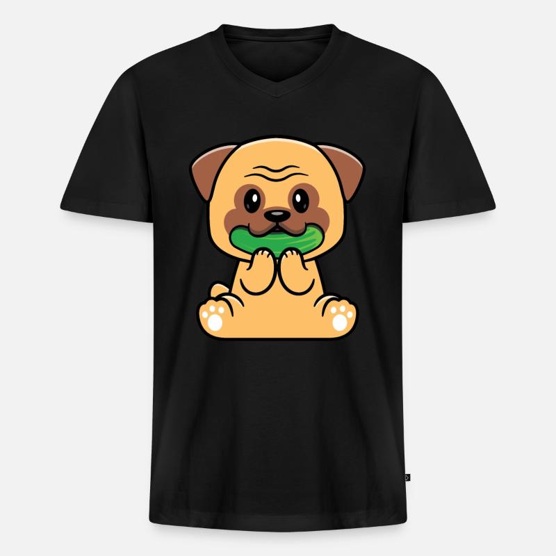 Zucchini - Männer Premium Bio T-Shirt mit V-Ausschnitt - Schwarz