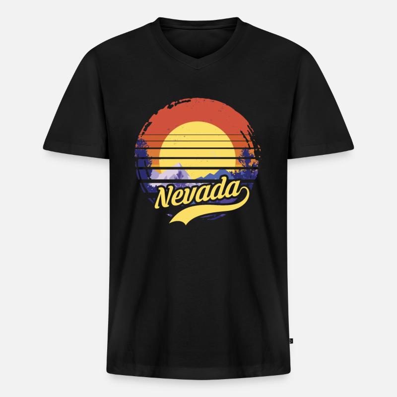 Nevada - Männer Premium Bio T-Shirt mit V-Ausschnitt - Schwarz