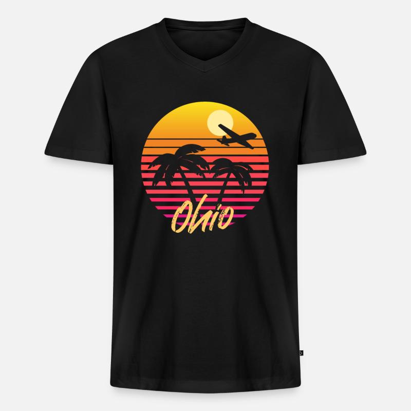Ohio - Männer Premium Bio T-Shirt mit V-Ausschnitt - Schwarz