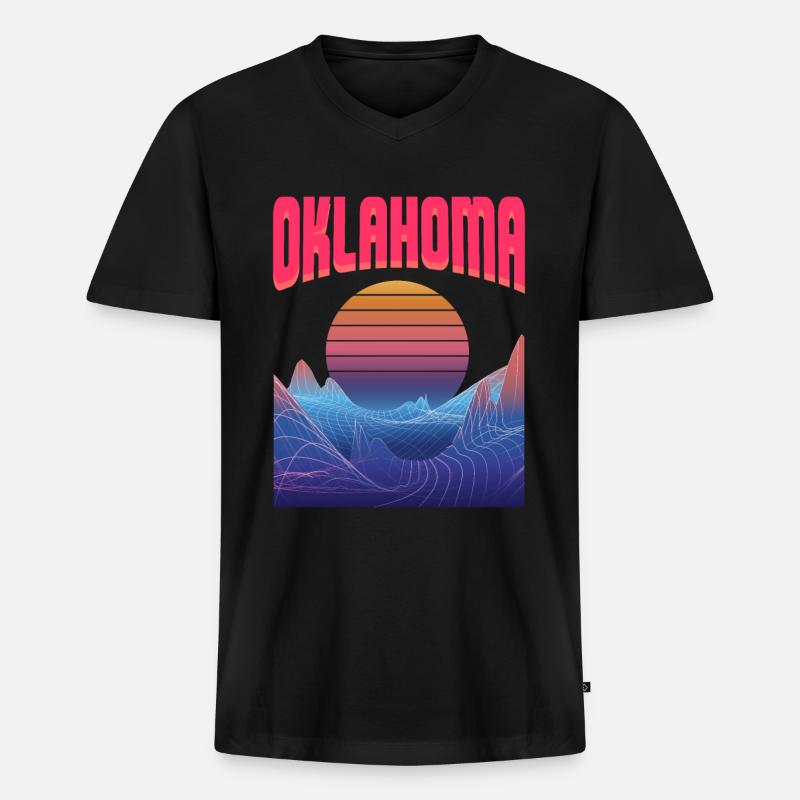 Oklahoma - Männer Premium Bio T-Shirt mit V-Ausschnitt - Schwarz