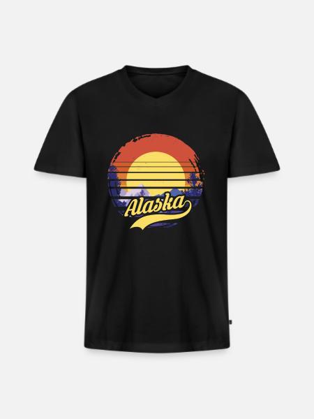 Alaska - T-shirt encolure en V Premium bio Homme - noir
