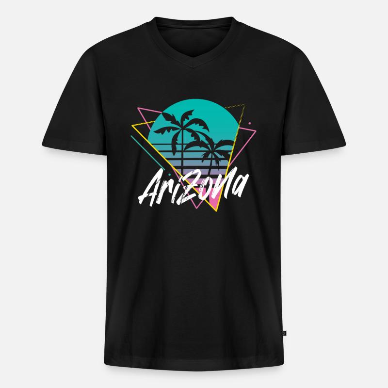 arizona - Männer Premium Bio T-Shirt mit V-Ausschnitt - Schwarz