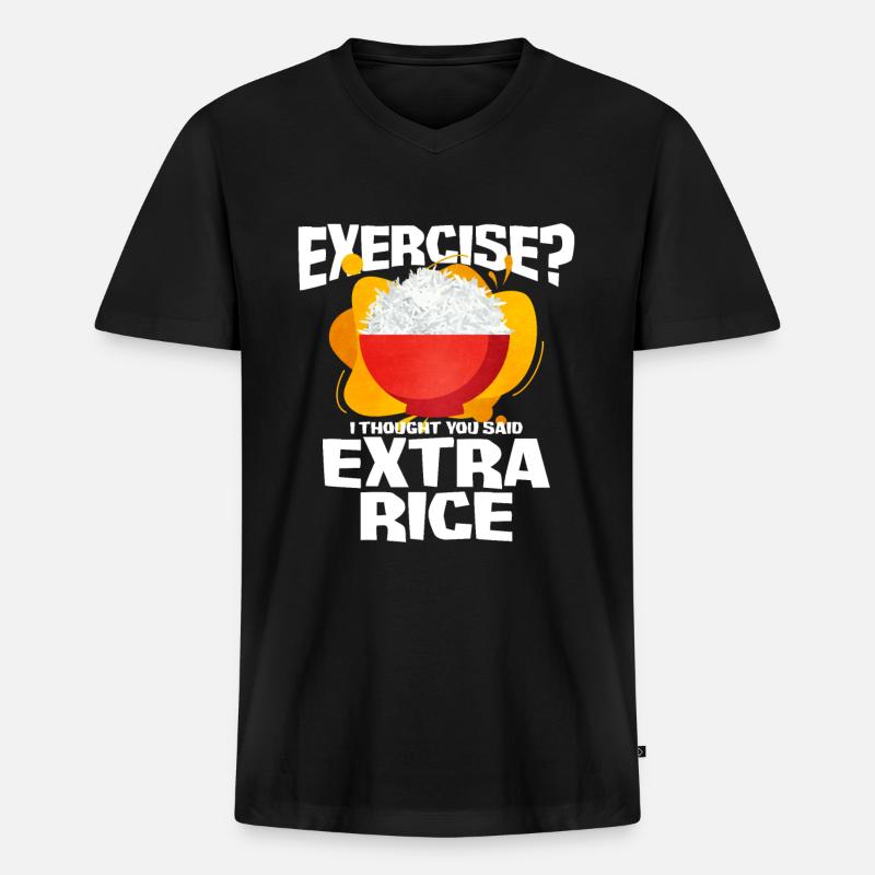 Reis - Männer Premium Bio T-Shirt mit V-Ausschnitt - Schwarz