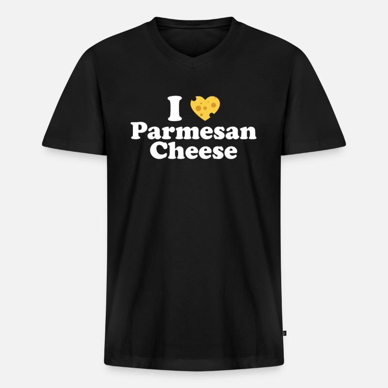 Parmesan - Männer Premium Bio T-Shirt mit V-Ausschnitt - Schwarz