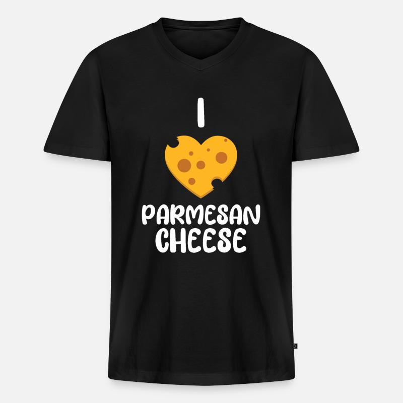 Parmesan - Männer Premium Bio T-Shirt mit V-Ausschnitt - Schwarz