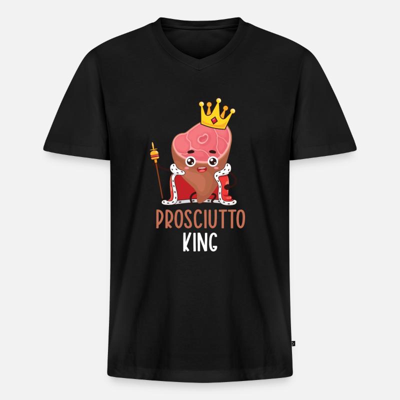 Schinken - Männer Premium Bio T-Shirt mit V-Ausschnitt - Schwarz