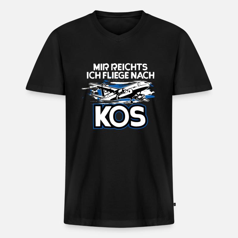 Kos - Männer Premium Bio T-Shirt mit V-Ausschnitt - Schwarz
