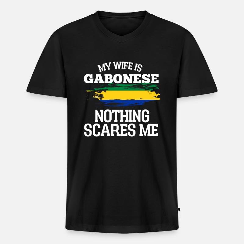 Gabon Ehefrau - Männer Premium Bio T-Shirt mit V-Ausschnitt - Schwarz