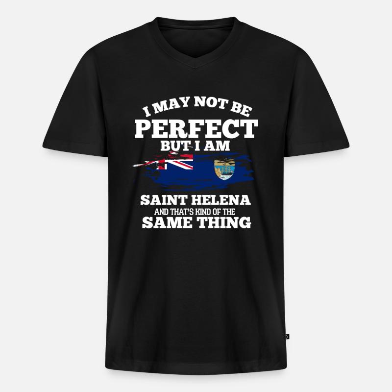 Saint Helena - Männer Premium Bio T-Shirt mit V-Ausschnitt - Schwarz