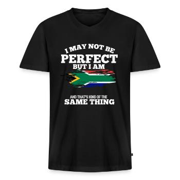 South Africa - Men's Premium Organic T-shirt with V-neck - black - Front - Nico (187cm)